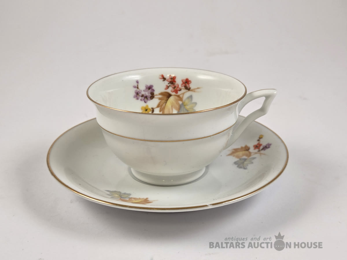 Porcelāna tasīte ar apakštasīti, Jessen porcelāna fabrika, Rīga