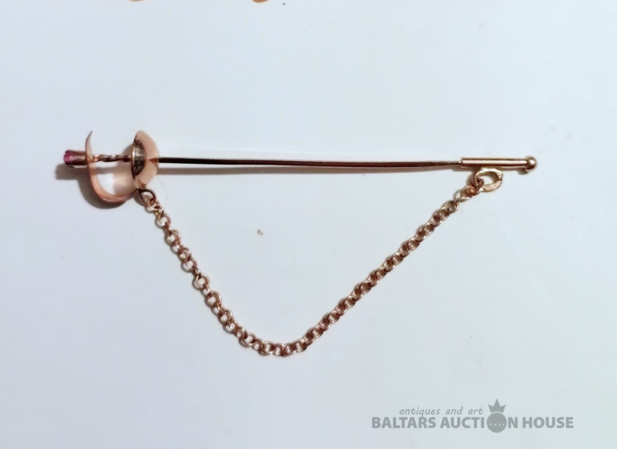 Zelta piespraude / kaklasaites adata ar korundu (0,06 ct), 585